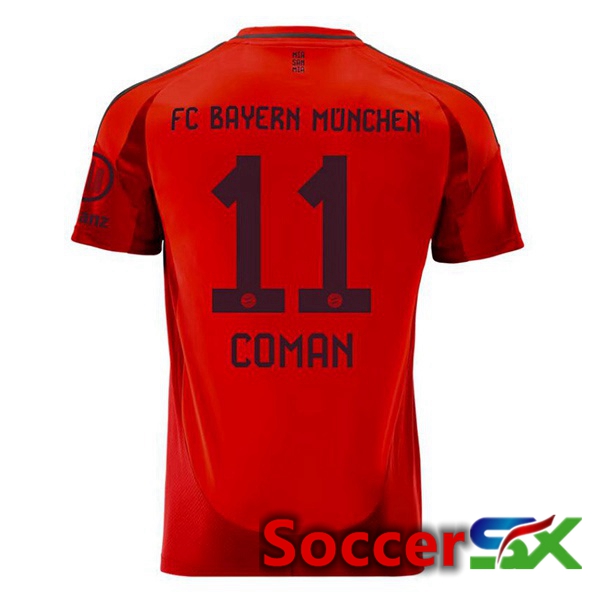 Bayern Munich (Coman 11) Home Soccer Jersey Red 2024/2025