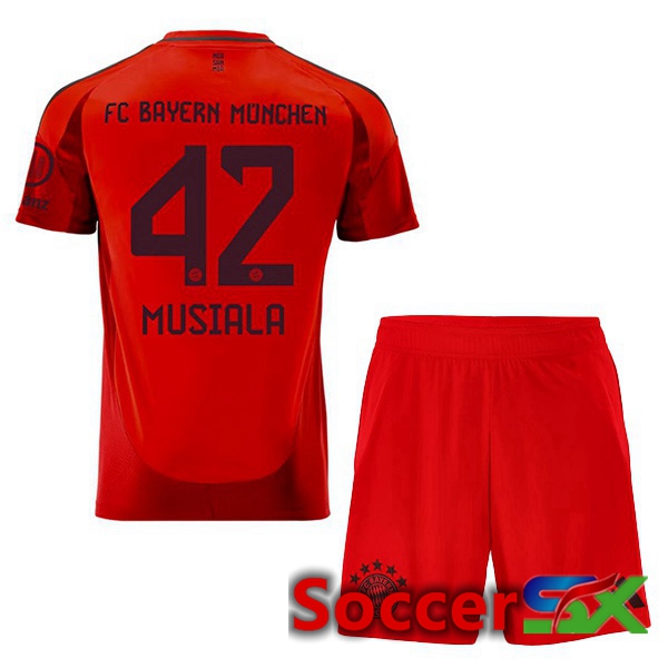 Bayern Munich (Musiala 42) Kids Home Soccer Jersey Red 2024/2025