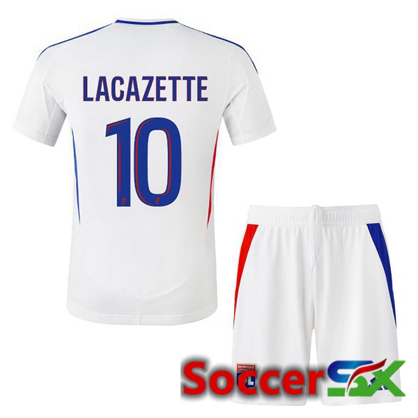 lyon OL (LACAZETTE 10) Kids Home Soccer Jersey White 2024/2025