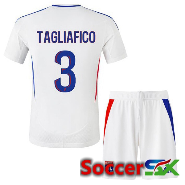 lyon OL (TAGLIAFICO 3) Kids Home Soccer Jersey White 2024/2025