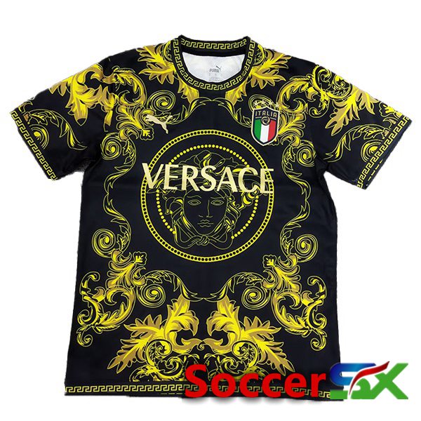 Italy Soccer Jersey Special Edition Black Yellow 2024/2025