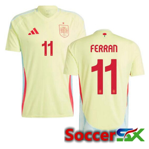 Spain (FERRAN 11) Away Soccer Jersey Yellow 2024/2025