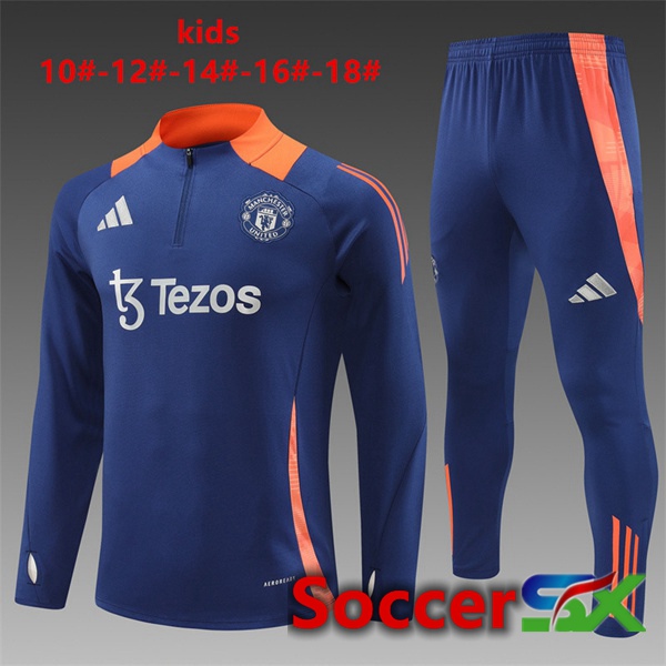 Manchester United Kids kit Training Tracksuit Blue Royal 2024/2025