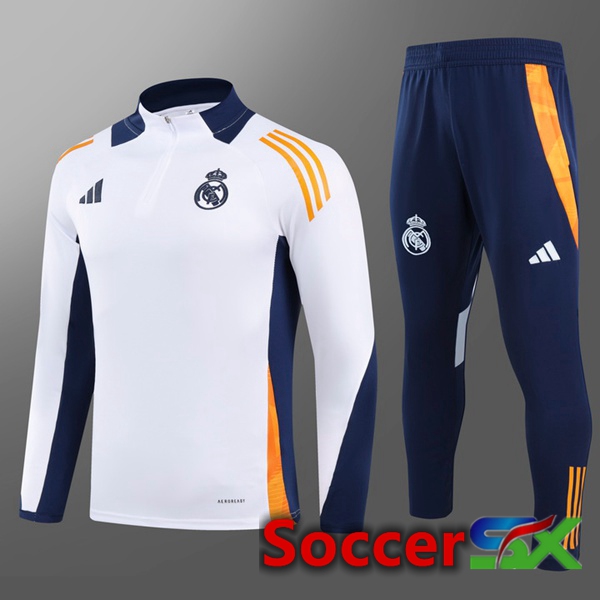 Real Madrid Kids kit Training Tracksuit White 2024/2025