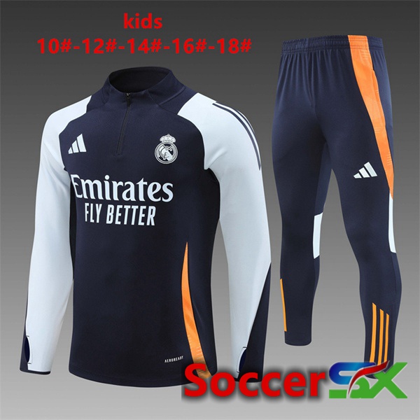 Real Madrid Kids kit Training Tracksuit Blue Royal White 2024/2025