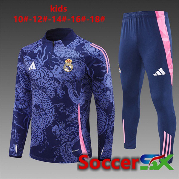 Real Madrid Kids kit Training Tracksuit Blue Royal 2024/2025