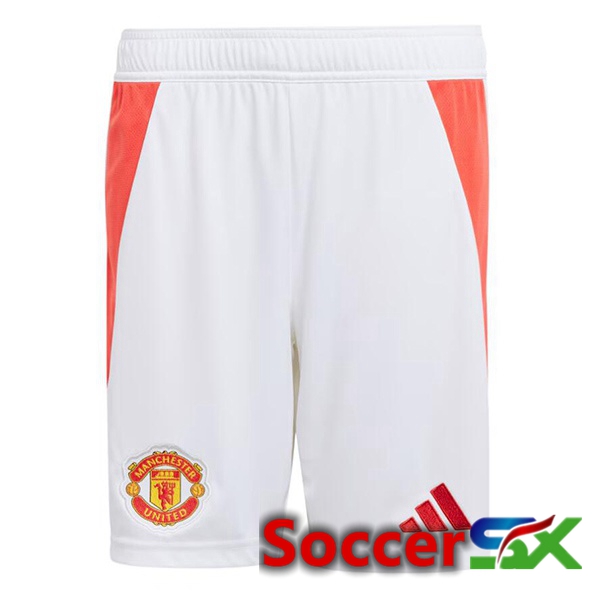 Manchester United Home Soccer Shorts White 2024/2025