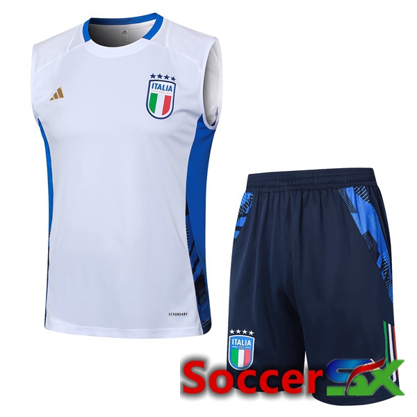 Italy Soccer Vest + Shorts White 2024/2025