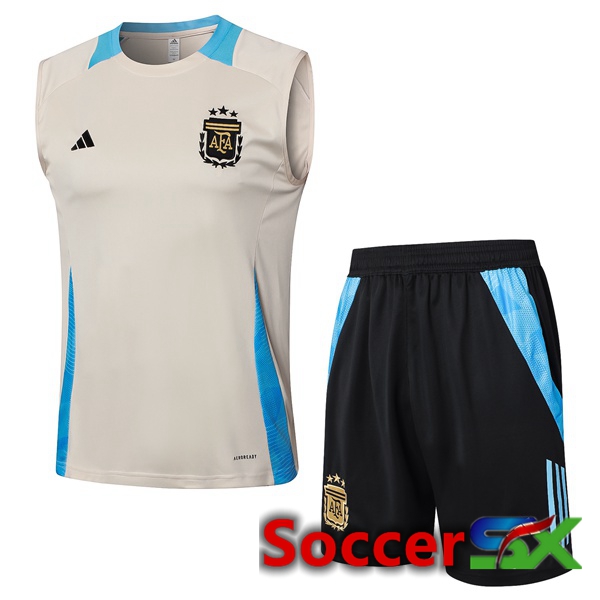 Argentina Soccer Vest + Shorts Yellow 2024/2025