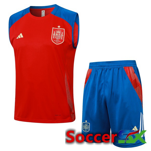 Spain Soccer Vest + Shorts Red 2024/2025