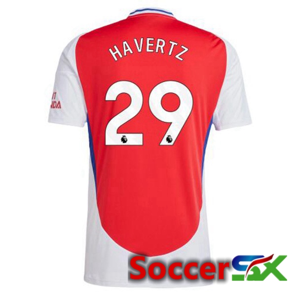 Arsenal (HAVERTZ 29) Home Soccer Jersey Red White 2024/2025