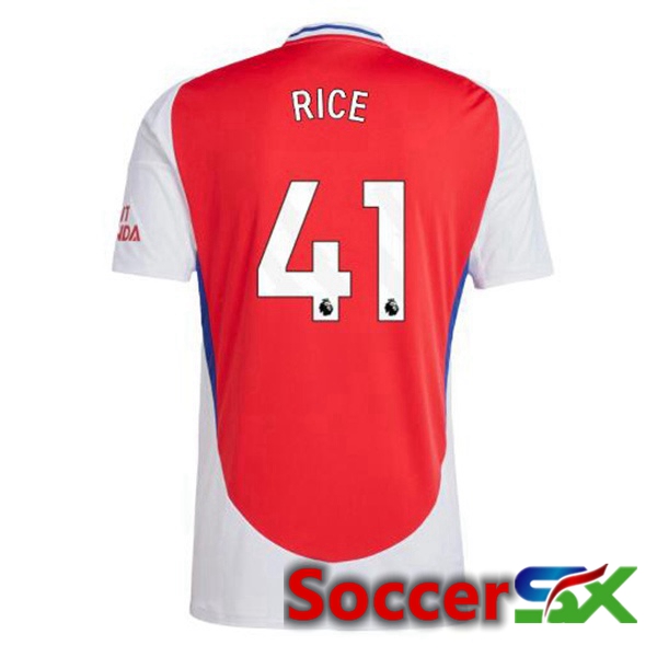 Arsenal (RICE 41) Home Soccer Jersey Red White 2024/2025