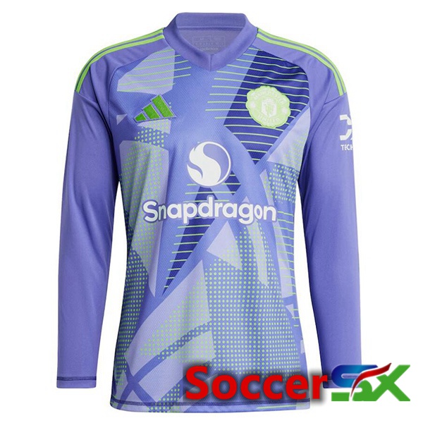 Manchester United Goalkeeper Soccer Jersey Long sleeve Purple 2024/2025