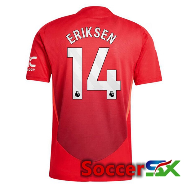 Manchester United (Eriksen 14) Home Soccer Jersey Red 2024/2025