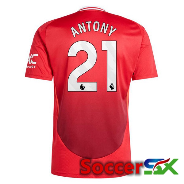 Manchester United (Antony 21) Home Soccer Jersey Red 2024/2025