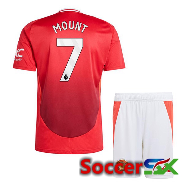 Manchester United (Mount 7) Kids Home Soccer Jersey Red 2024/2025