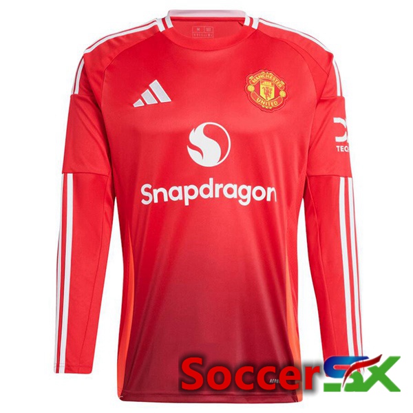 Manchester United Home Soccer Jersey Long sleeve Red 2024/2025