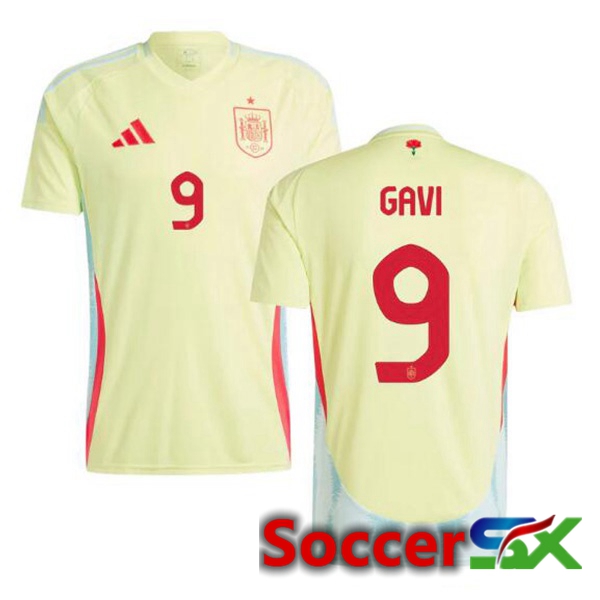 Spain (GAVI 9) Away Soccer Jersey Yellow UEFA Euro 2024