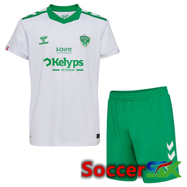 AS St Etienne Kids Away Soccer Jersey White 2024/2025