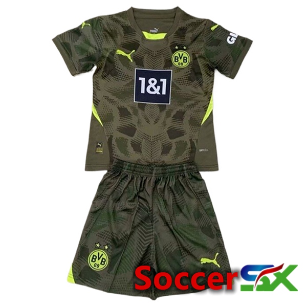 Dortmund Kids Goalkeeper Soccer Jersey Green 2024/2025