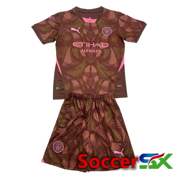 Manchester City Kids Goalkeeper Soccer Jersey Brown 2024/2025