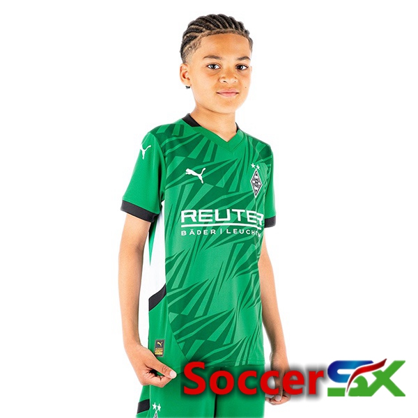 Monchengladbach Kids Away Soccer Jersey Green 2024/2025