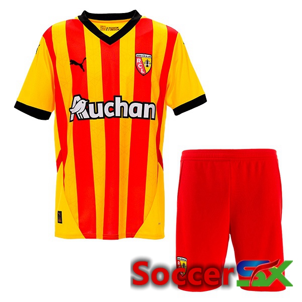 RC Lens Kids Home Soccer Jersey Yellow Red 2024/2025