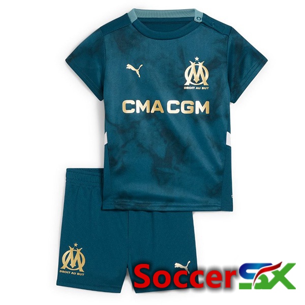 Marseille OM Kids Away Soccer Jersey Blue 2024/2025