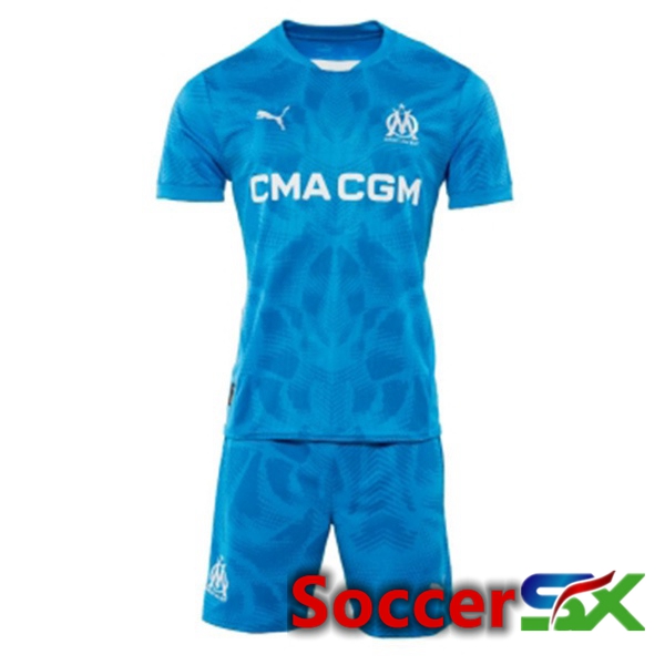 Marseille OM Kids Goalkeeper Soccer Jersey Blue 2024/2025