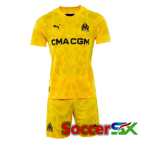 Marseille OM Kids Goalkeeper Soccer Jersey Yellow 2024/2025