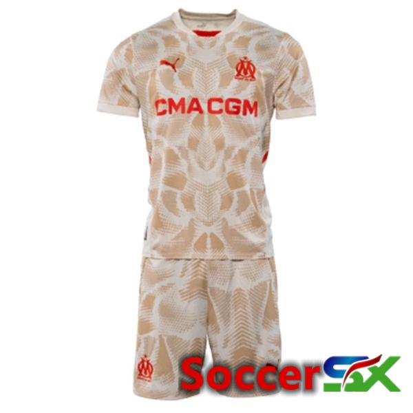 Marseille OM Kids Goalkeeper Soccer Jersey Orange 2024/2025