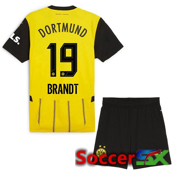 Dortmund BVB (Brandt 19) Kids Home Soccer Jersey Yellow 2024/2025