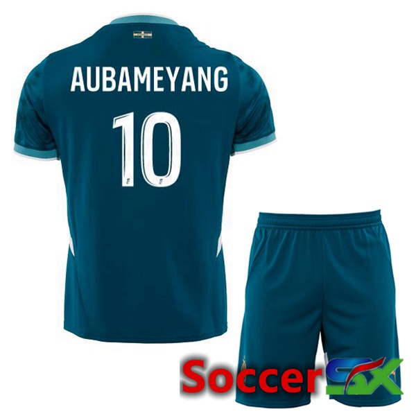 Marseille OM (AUBAMEYANG 10) Kids Away Soccer Jersey Blue 2024/2025