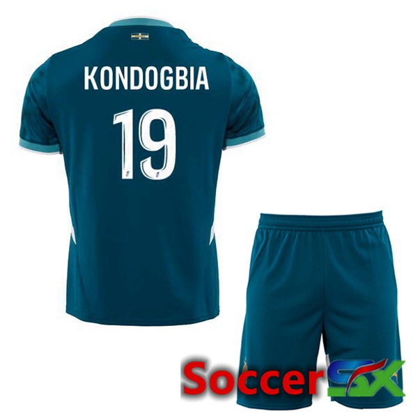 Marseille OM (KONDOGBIA 19) Kids Away Soccer Jersey Blue 2024/2025