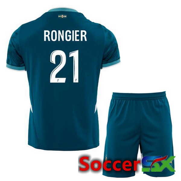 Marseille OM (RONGIER 21) Kids Away Soccer Jersey Blue 2024/2025