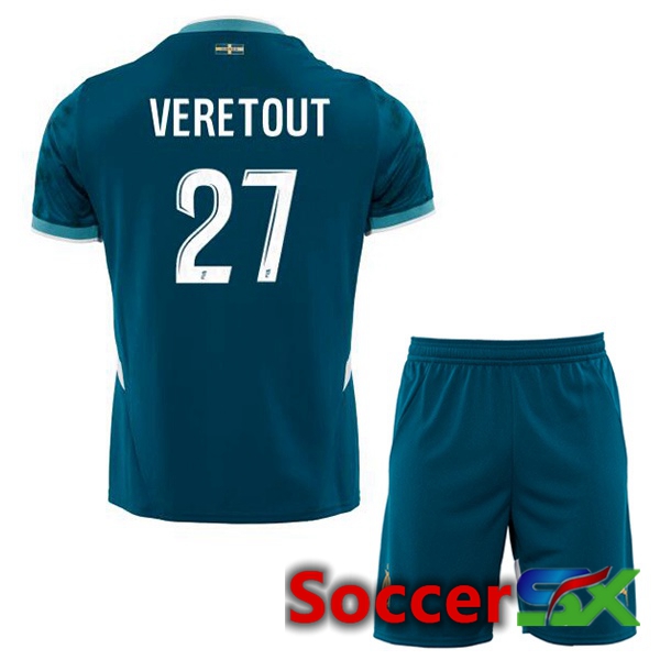 Marseille OM (VERETOUT 27) Kids Away Soccer Jersey Blue 2024/2025