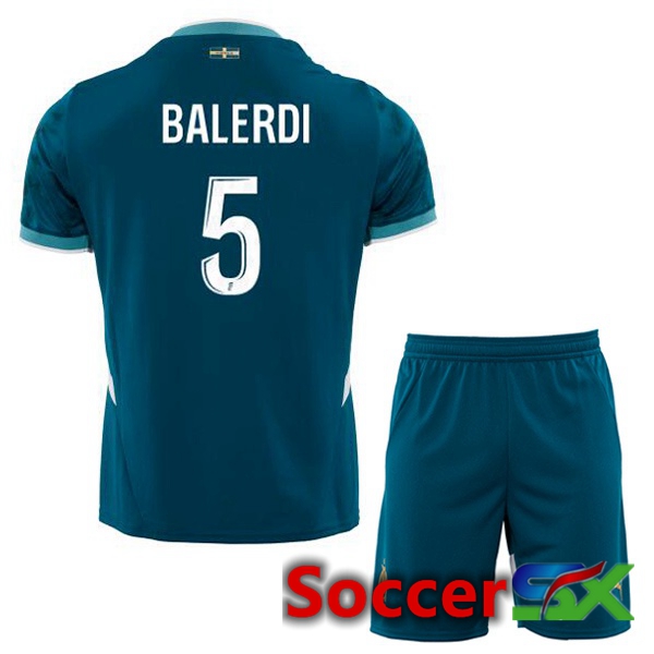 Marseille OM (BALERDI 5) Kids Away Soccer Jersey Blue 2024/2025