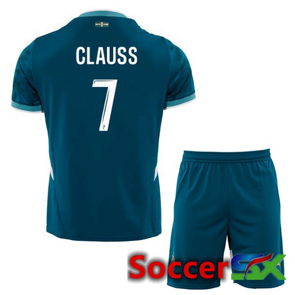 Marseille OM (CLAUSS 7) Kids Away Soccer Jersey Blue 2024/2025