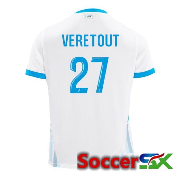 Marseille OM (VERETOUT 27) Home Soccer Jersey White 2024/2025