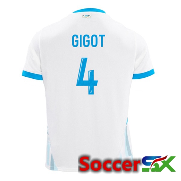 Marseille OM (GIGOT 4) Home Soccer Jersey White 2024/2025