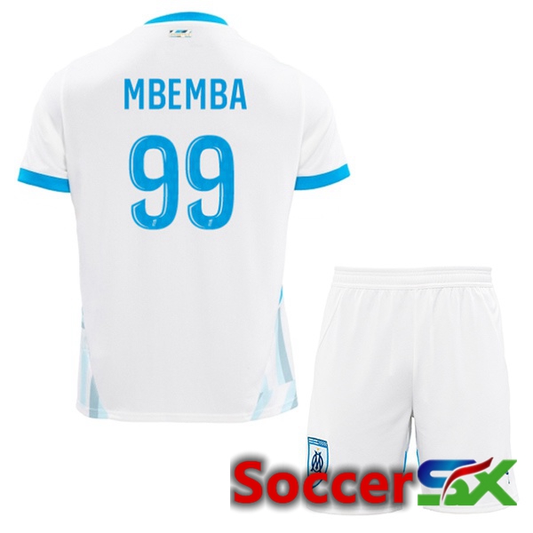 Marseille OM (MBEMBA 99) Kids Home Soccer Jersey White 2024/2025