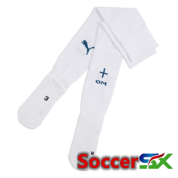 Marseille OM Home Soccer Socks White 2024/2025