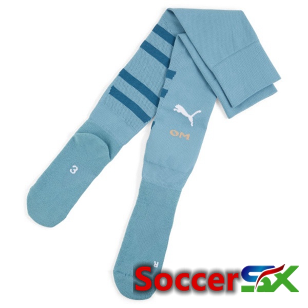 Marseille OM Away Soccer Socks Blue 2024/2025