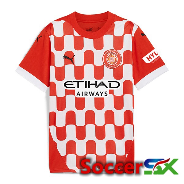 Girona Home Soccer Jersey Red White 2024/2025