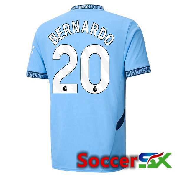 Manchester City (Bernardo Silva 20) Home Soccer Jersey Blue 2024/2025