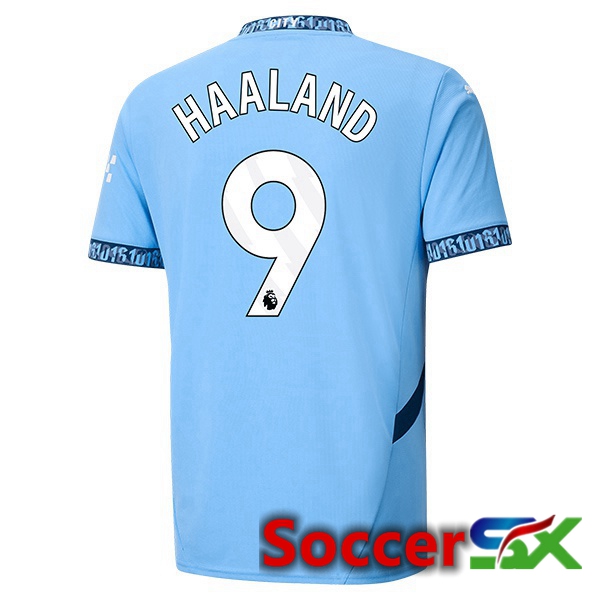 Manchester City (Erling Haaland 9) Home Soccer Jersey Blue 2024/2025