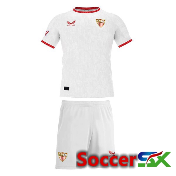 Sevilla FC Kids Home Soccer Jersey White 2024/2025