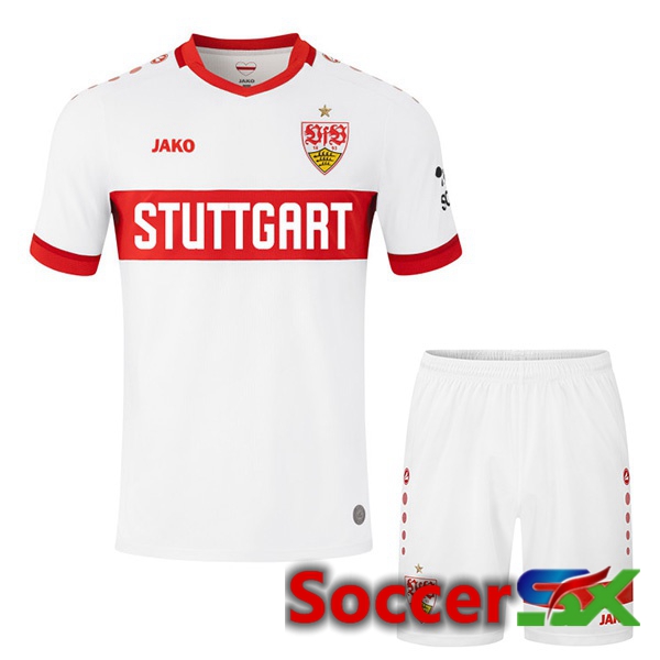 VfB Stuttgart Kids Home Soccer Jersey White 2024/2025