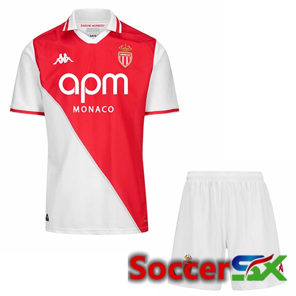 AS Monaco Kids Home New Soccer Jersey 2024/2025