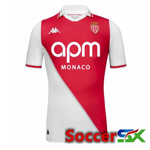 AS Monaco Home Soccer Jersey White Red 2024/2025